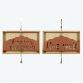 Youngs 16 in. Wood Natural Home Wall Hanger, Assorted Style - Set of 2 12214